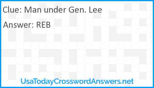 Man under Gen. Lee Answer