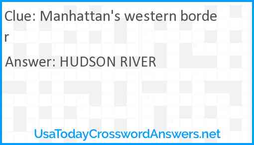 Manhattan's western border Answer