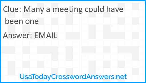 Many a meeting could have been one Answer