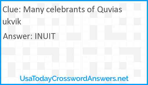 Many celebrants of Quviasukvik Answer
