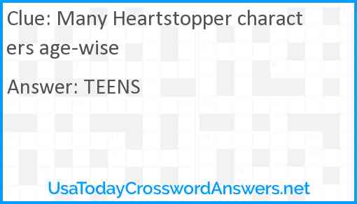 Many Heartstopper characters age-wise Answer