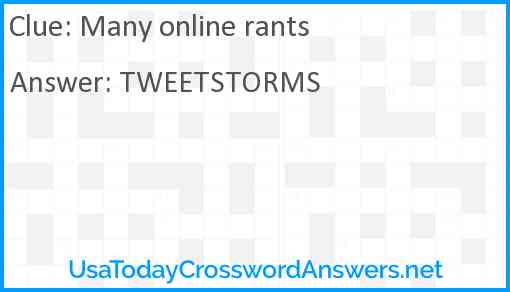 Many online rants Answer