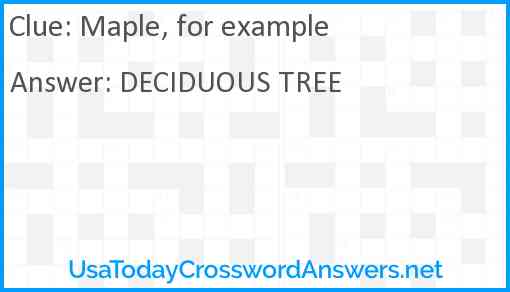 Maple, for example Answer