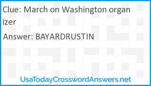 March on Washington organizer Answer