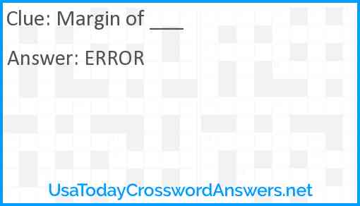 Margin of ___ Answer