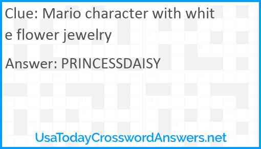 Mario character with white flower jewelry Answer