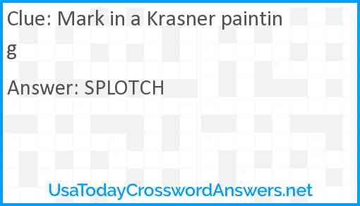 Mark in a Krasner painting Answer