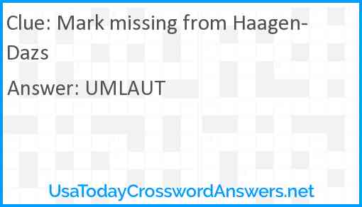 Mark missing from Haagen-Dazs Answer