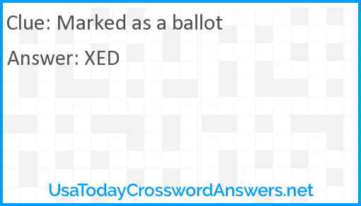 Marked as a ballot Answer