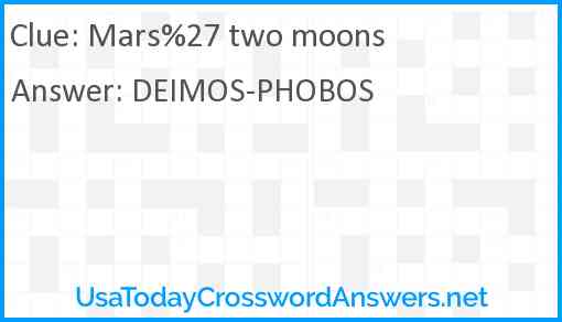 Mars%27 two moons Answer