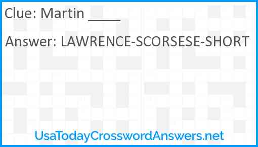 Martin ____ Answer
