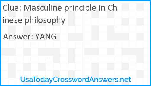 Masculine principle in Chinese philosophy Answer