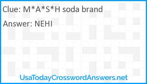M*A*S*H soda brand Answer