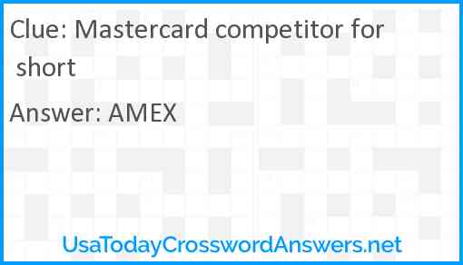 Mastercard competitor for short Answer