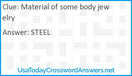 Material of some body jewelry Answer