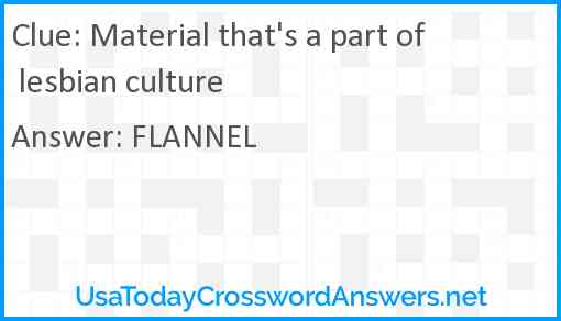 Material that's a part of lesbian culture Answer