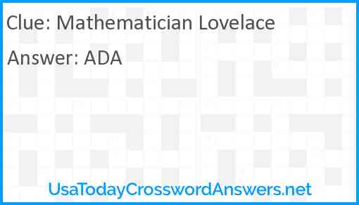 Mathematician Lovelace Answer