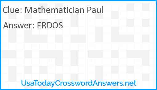 Mathematician Paul Answer