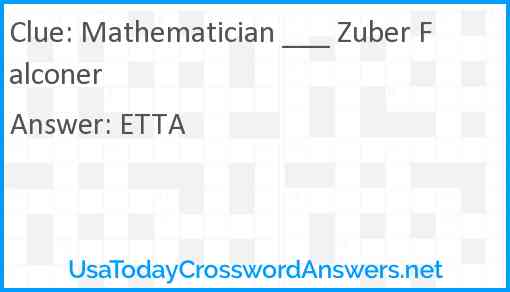 Mathematician ___ Zuber Falconer Answer