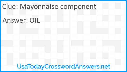 Mayonnaise component Answer