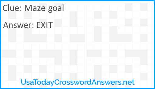 Maze goal Answer