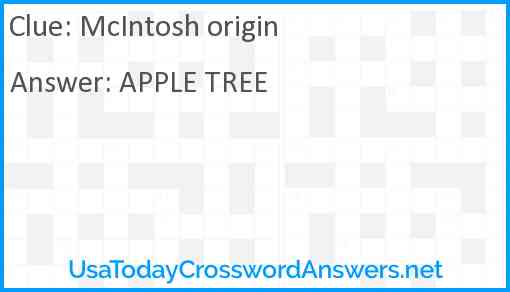 McIntosh origin Answer