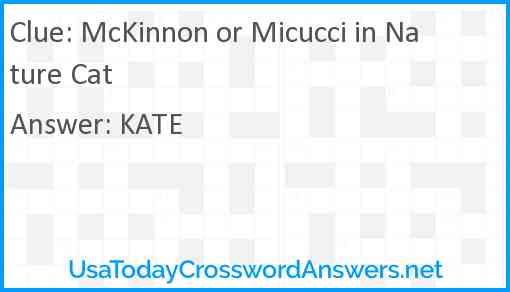 McKinnon or Micucci in Nature Cat Answer