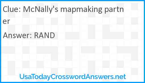 McNally's mapmaking partner Answer