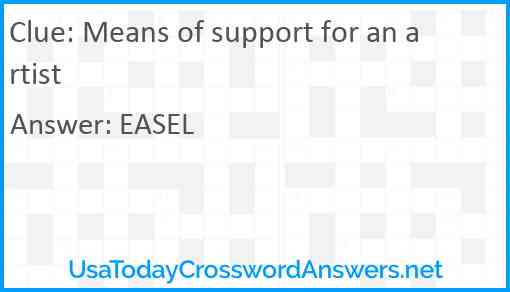 Means of support for an artist Answer