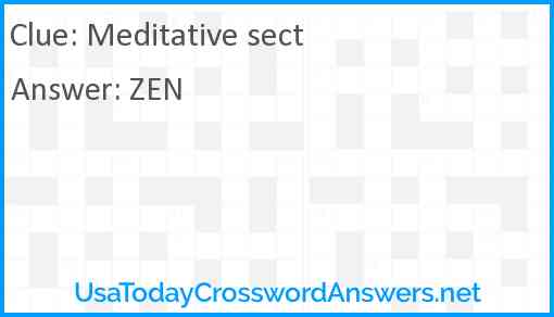Meditative sect Answer