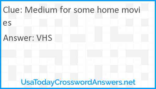 Medium for some home movies Answer