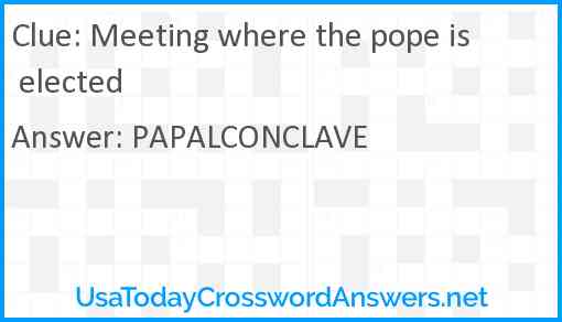Meeting where the pope is elected Answer