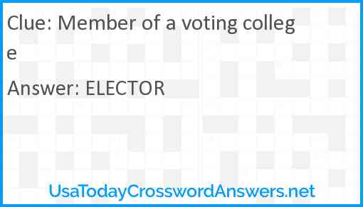 Member of a voting college Answer