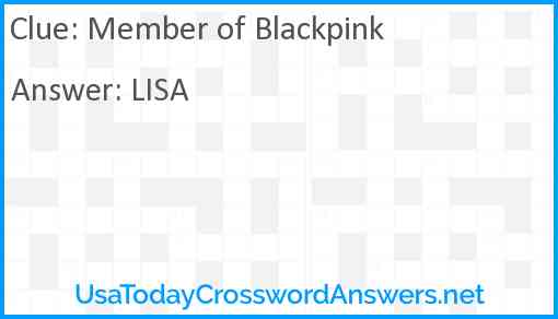 Member of Blackpink Answer