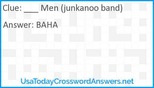 ___ Men (junkanoo band) Answer