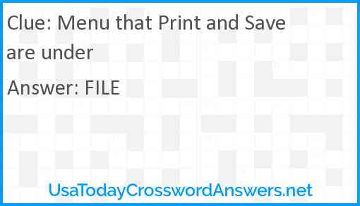 Menu that Print and Save are under Answer