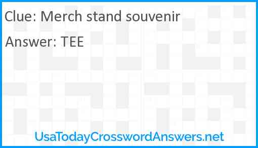 Merch stand souvenir Answer