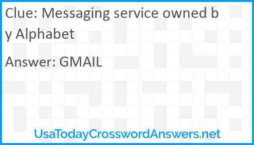 Messaging service owned by Alphabet Answer