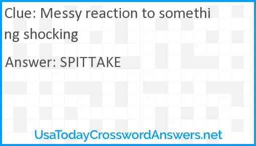 Messy reaction to something shocking Answer