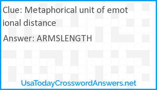 Metaphorical unit of emotional distance Answer