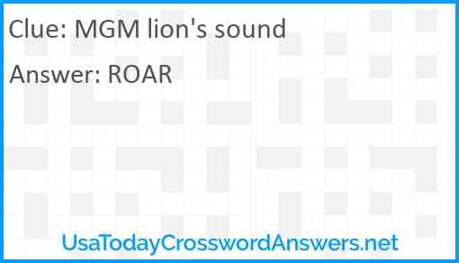 MGM lion's sound Answer