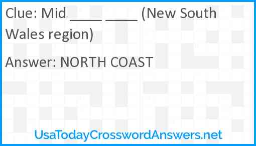 Mid ____ ____ (New South Wales region) Answer