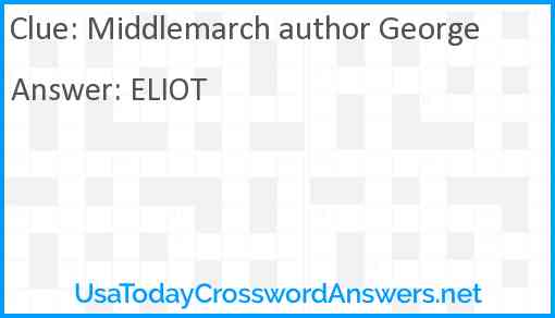 Middlemarch author George Answer