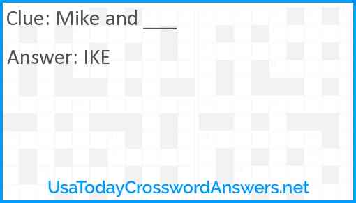 Mike and ___ Answer