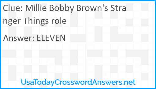 Millie Bobby Brown's Stranger Things role Answer