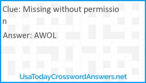 Missing without permission Answer
