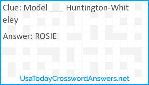 Model ___ Huntington-Whiteley Answer