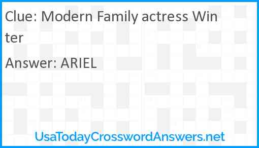 Modern Family actress Winter Answer