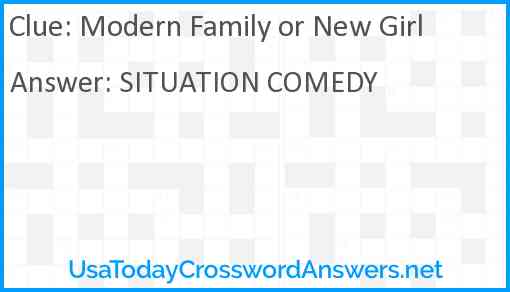 Modern Family or New Girl Answer