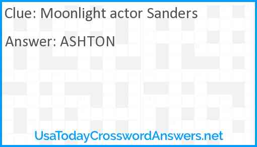 Moonlight actor Sanders Answer